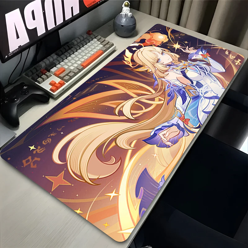 Mouse Pad Large Rubber Lock Edge Table Carpet Nicole Reeyn Genshin Impact Mouse Pads Computer Gaming Accessories Keyboard Mats