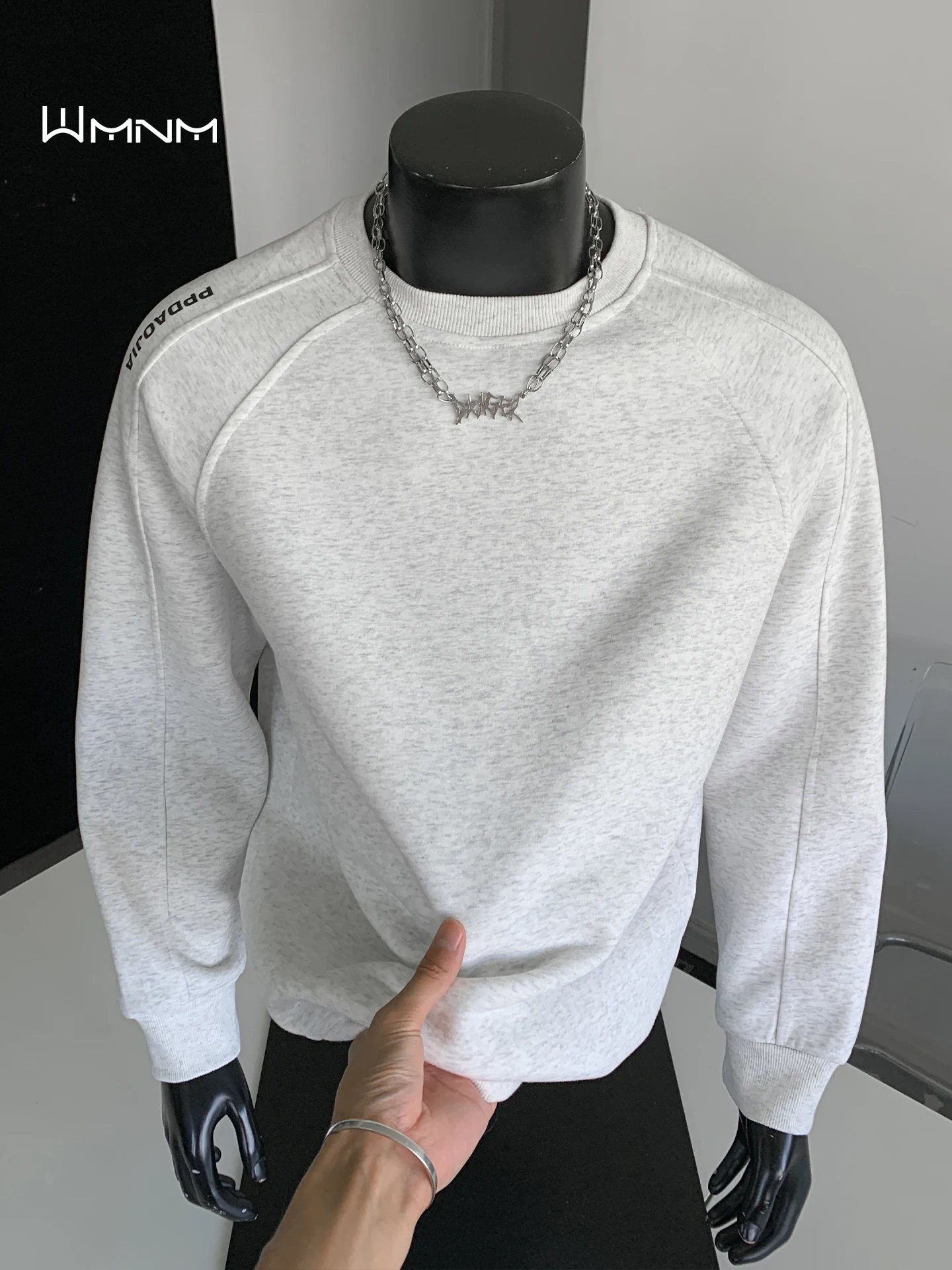 

Heavyweight Deconstructed Crew Ne Sweatirt Men's 2026 New Spring American Loose Casual Inner Wear Hatl Top