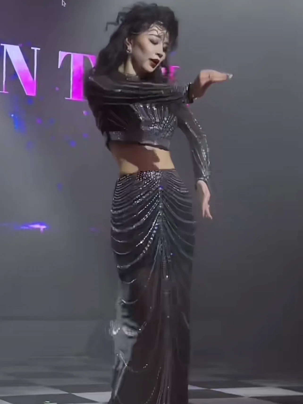 Leichtes, luxuriöses, heißes Diamant-Pailletten-Top + sexy Hüftwickelrock, orientalisches professionelles Tänzer-Performance-Set, Bauchtanzkostüm