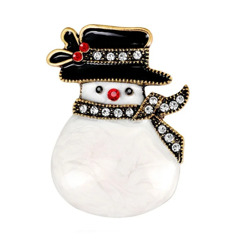 New Year Christmas Brooch For Women Fashion Snowman Santa Claus Tree Deer Bell Hat Rhinestone Enamel Cute Jewelry Kids Gifts