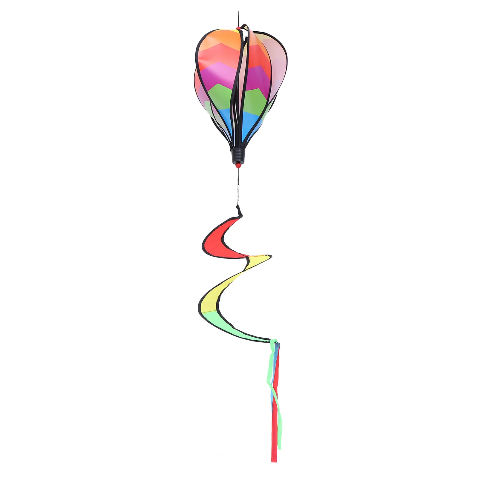 1Pcs Rainbow Cloth Hot Air Balloon Pendant Fade Resistant Vibrant Colors Garden Lawn Balcony Window Hanging Ornament Decor
