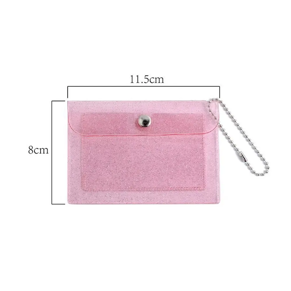 Student PVC Glitter Card Holder Clear Portable Bank Card Case Credit Cards Sleeve Gifts