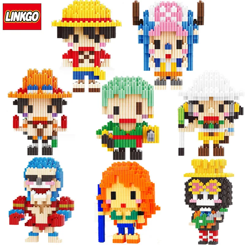 

One Piece Connection Building Blocks Luffy Chopper Nami Sanji Zoro Usopp Ace Franky Brook Robi Diamond Brick Figure Toy For Kids