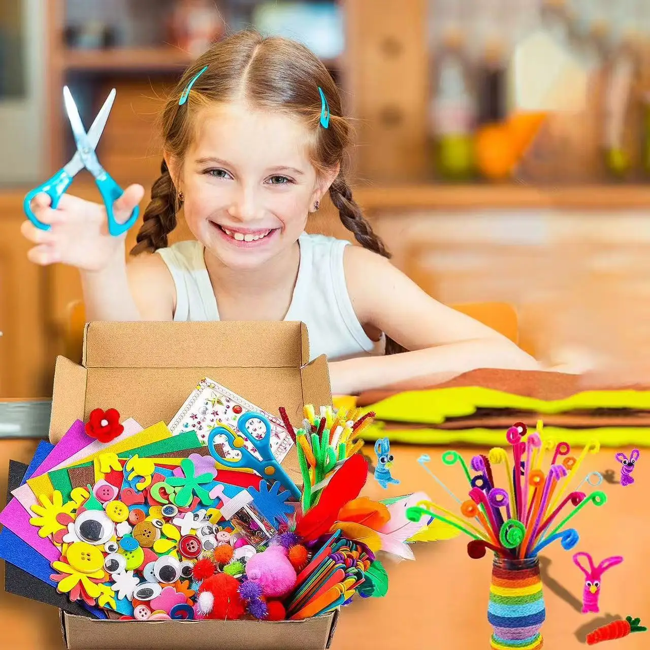 Educação precoce das crianças diy criativo artesanato brinquedos kit material pacote desenvolvimento intelectual brinquedo para crianças