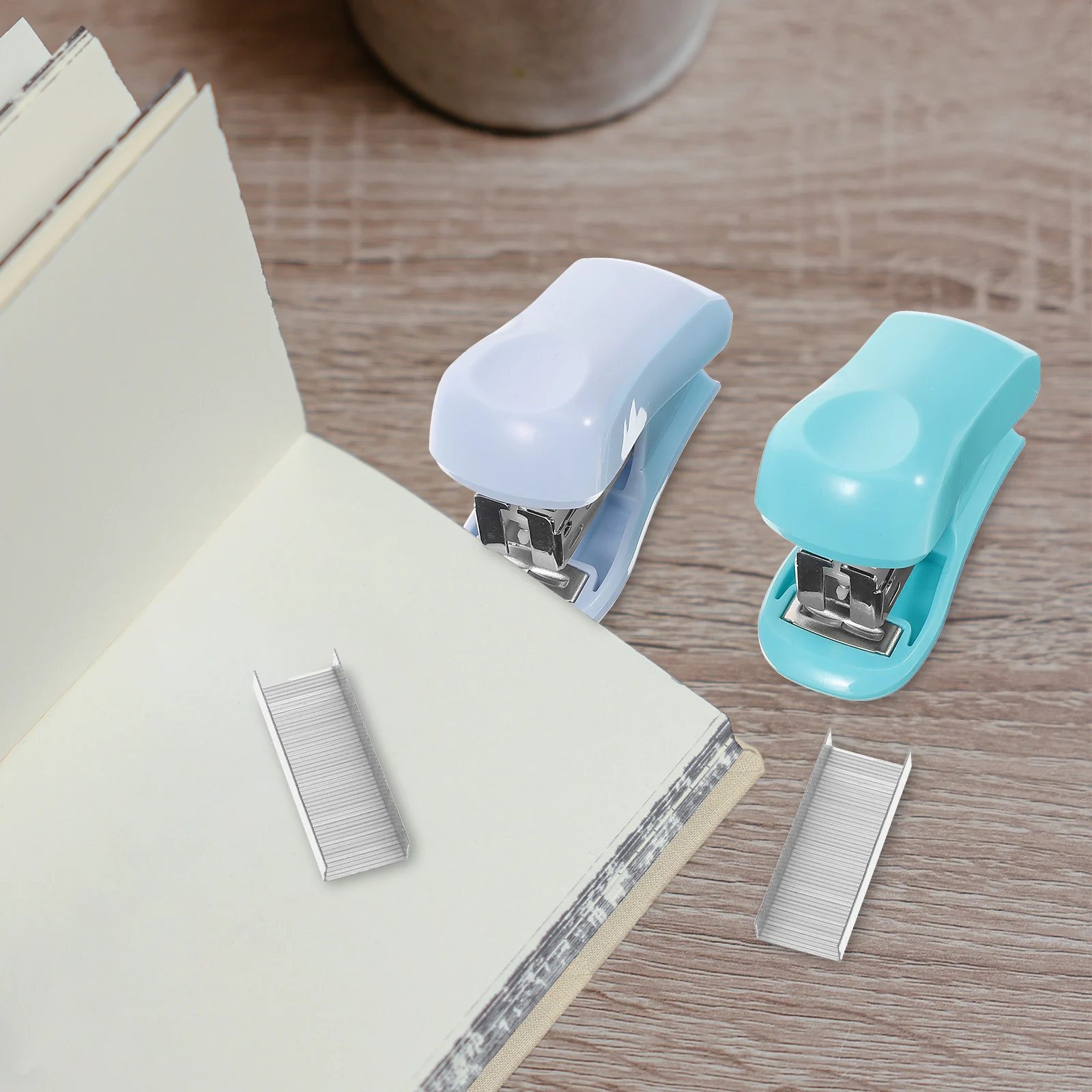 

Stapler Set Kids Heavy Duty Desk Metal Bulk Lightweight Compact Mini Staplers Office Use Automatic Spring Back Saves