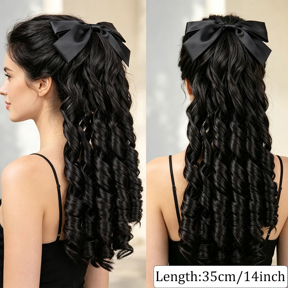 Synthetic Bow Ponytail Extensions, Retro Republican Style