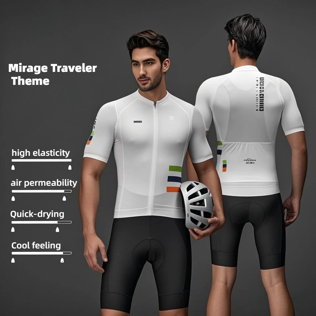 

Cycling suit summer elastic quick-drying top breathable thin short-sleeved men's and women's cycling suit bicycle equipment
