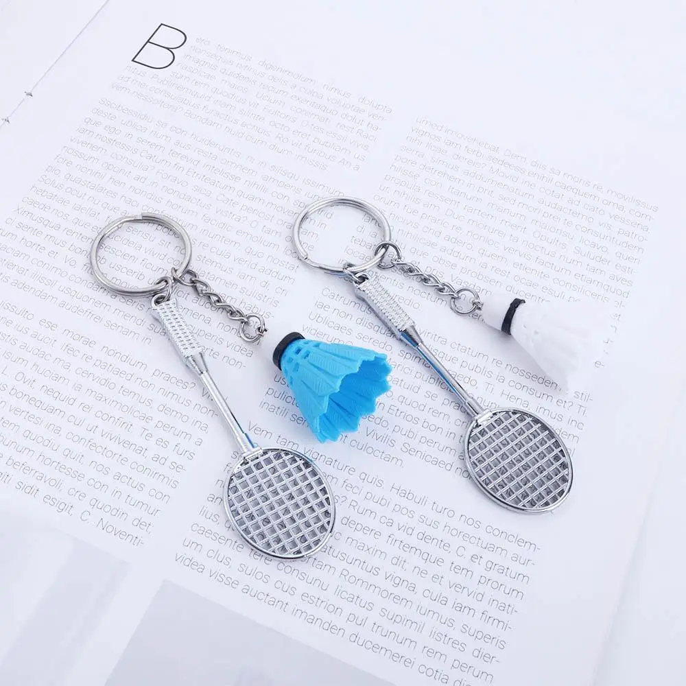 3D Cute DIY Gifts Charm Jewelry Fashion Badminton Pendant Keyring Badminton Racket Key Chain Key Holder Key Ring Keyfob