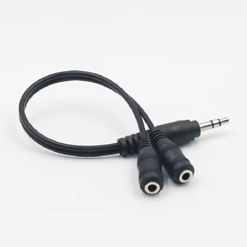 1-to-2 Headphone Splitter Coupler for Lovers Dual Audio Distribution Adapter Compatible with 3.5mm Jack for Computers Speakers M
