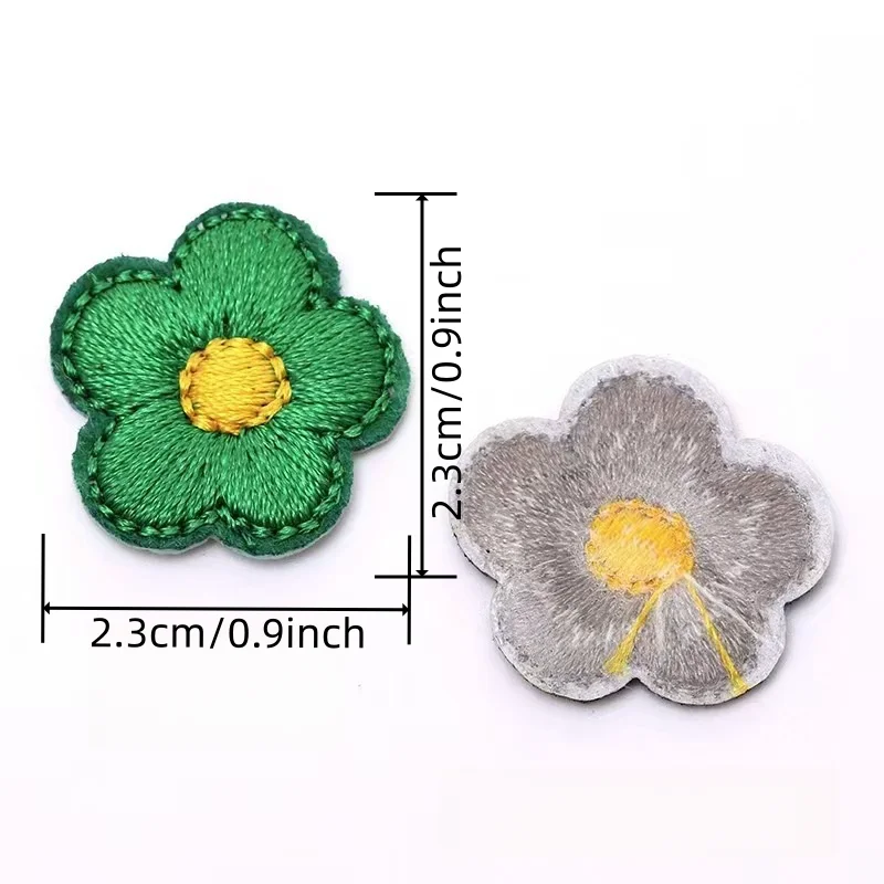10Pcs/Lot Mini Embroidered Flower Patches Iron On Fabric Applique Badge for DIY Crafts Handmade Accessories Ornament Decoration