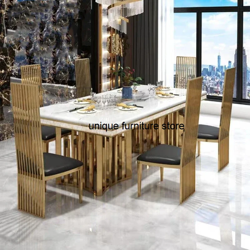 Luxury Modern Dining Table Chair Marble Desk Mobile Kitchen Tables Console Dining Table Mobile Table A Manger Home Furnitures