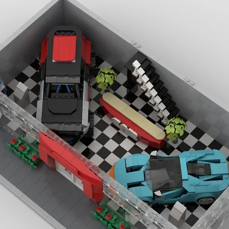 Street view modelo moc tijolos de construção cidade velocidade campeão carro mostrar tecnologia blocos modulares presente brinquedo natal diy conjunto montagem