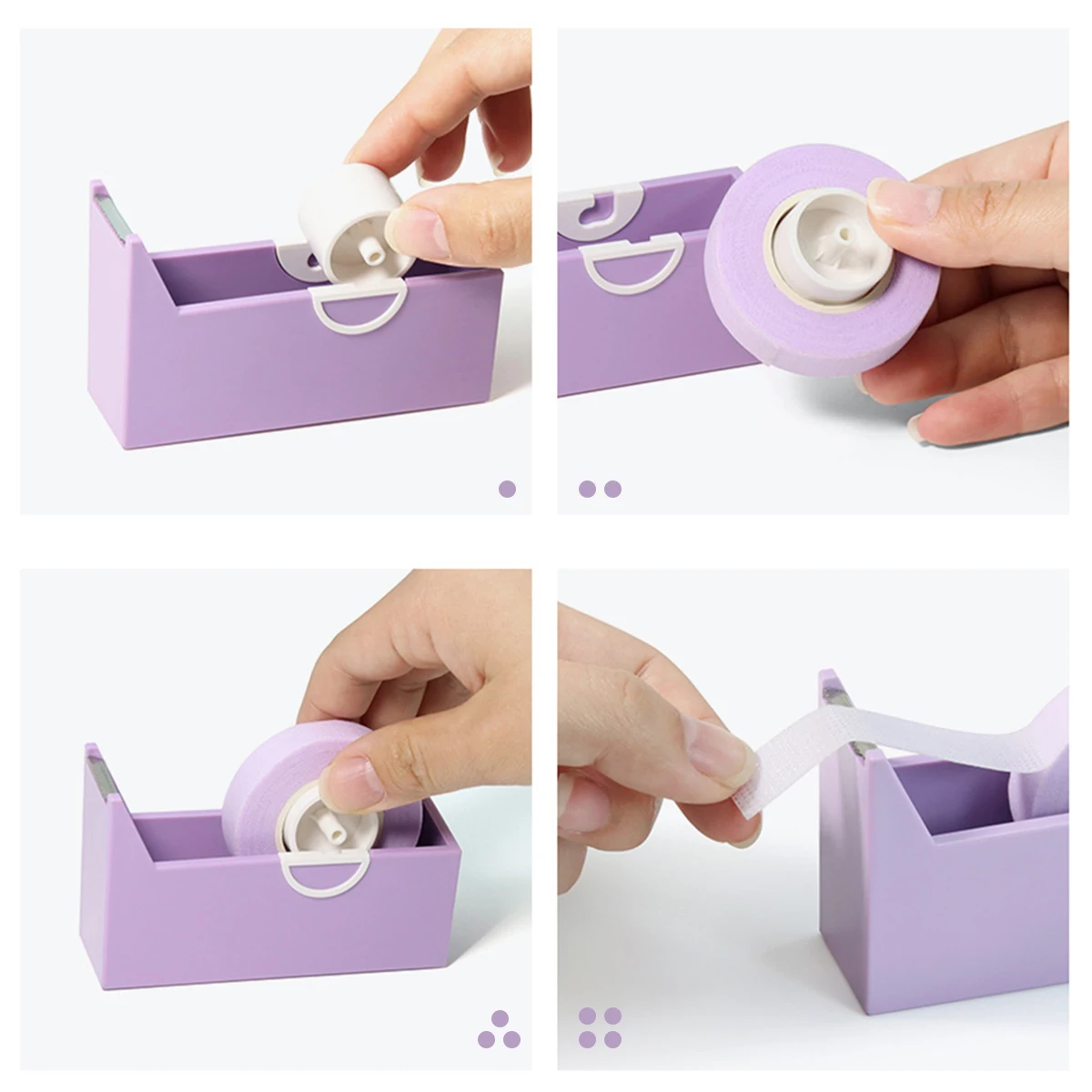 Lash Adhesive Tape Cutter Eyelash Extension Tape Holder Base  Dispenser Grafting Lash Plastic Rotating Tape Cutting Makeup Tool