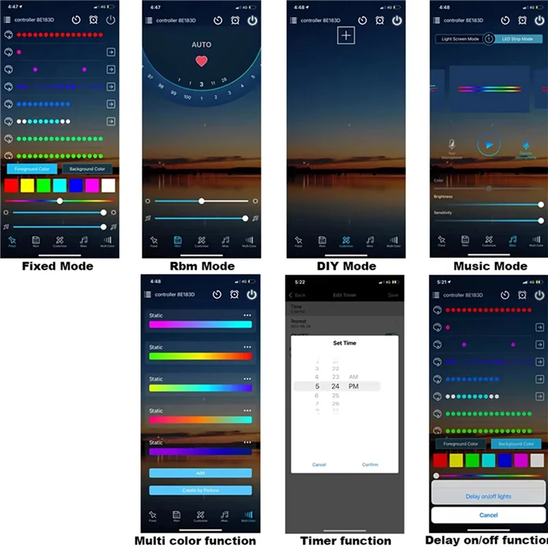 ABGI-5X WS2812B светодиодный контроллер Bluetooth APP управление музыкальный контроллер для SK6812 WS2811 WS2812 светодиодная пиксельная световая лента USB 5 В