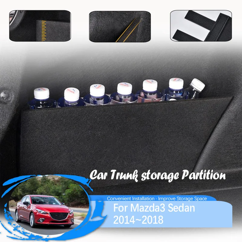 

Car Trunk Storage Partition For Mazda3 Mazda 3 BM BN BY 2014 2015 2016 2017 2018 Sedan Wood Cargo Storage Covers Auto Accessorie