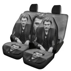 Rock Band Singer Johnny Hallyday Front Back Seat Cover Set Brand Design Woman Men Easy Installation 4Pcs Car Accessories Fashion
