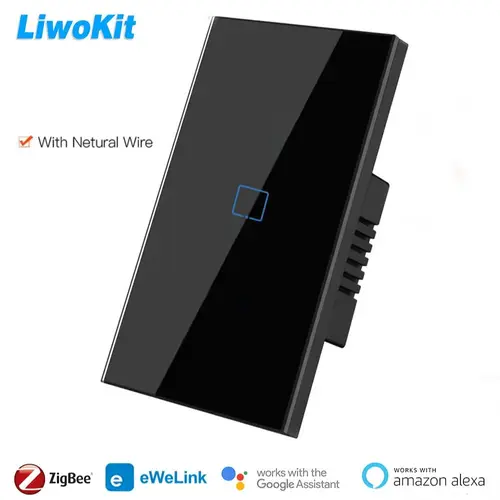 LiwoKit Zigbee interruptor inteligente EE. UU. Aplicación EWelink Bluetooth RF Alexa Google control de voz instalación de cable neutro