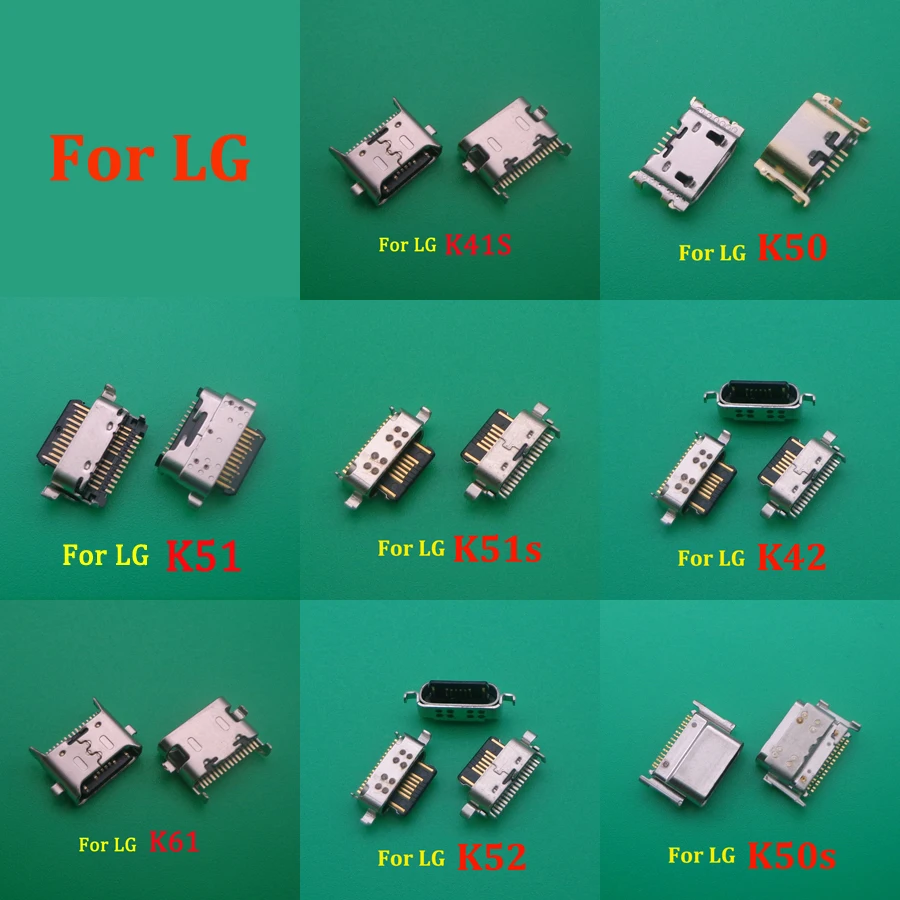 100Pcs/Lot, Micro USB Jack Charging Socket Charger Port Plug Dock Connector For LG K41S K51 K51S K52 K42 K61 K50 K50s