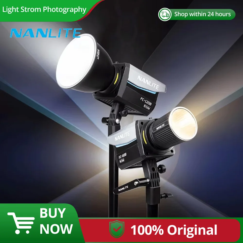 Nanlite FC-60B 78W FC-120B Faretto LED bicolore 145W 2700K-6500K Luce di riempimento per illuminazione fotografica per studio video all'aperto