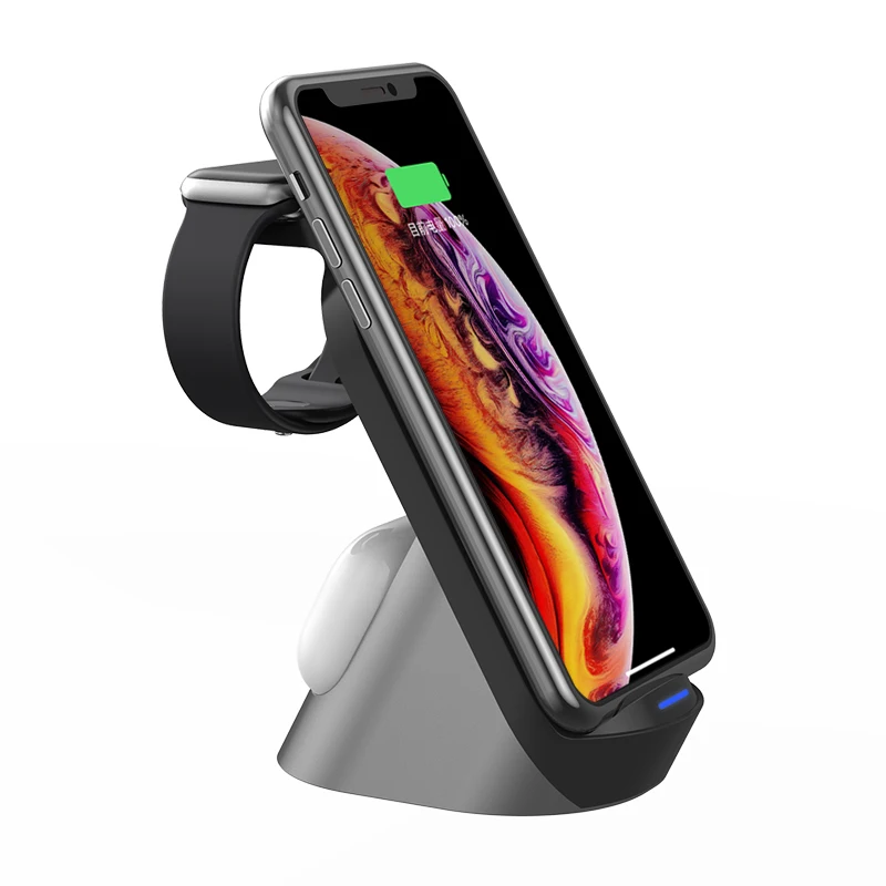 

3 In 1 Wireless Charger Holder for Apple Watch Airpods iPhone 11 12 13 14 Pro Max Portable Induction Chargers Station