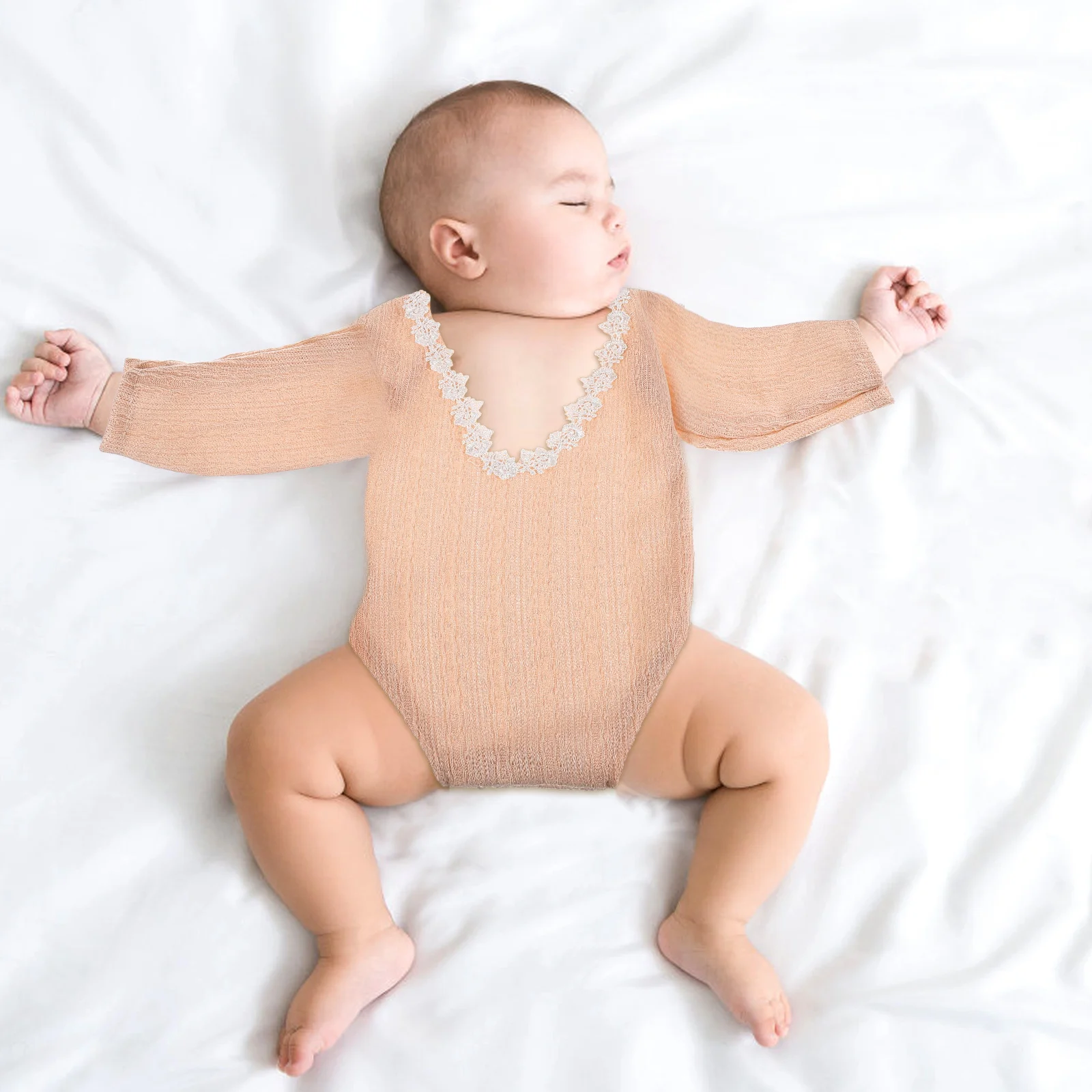 

Комбинезон для маленьких девочек, одежда для новорожденных, одежда для фотосъемки с длинными рукавами, очаровательный дизайн, тонкая текстура, приятное ощущение руки