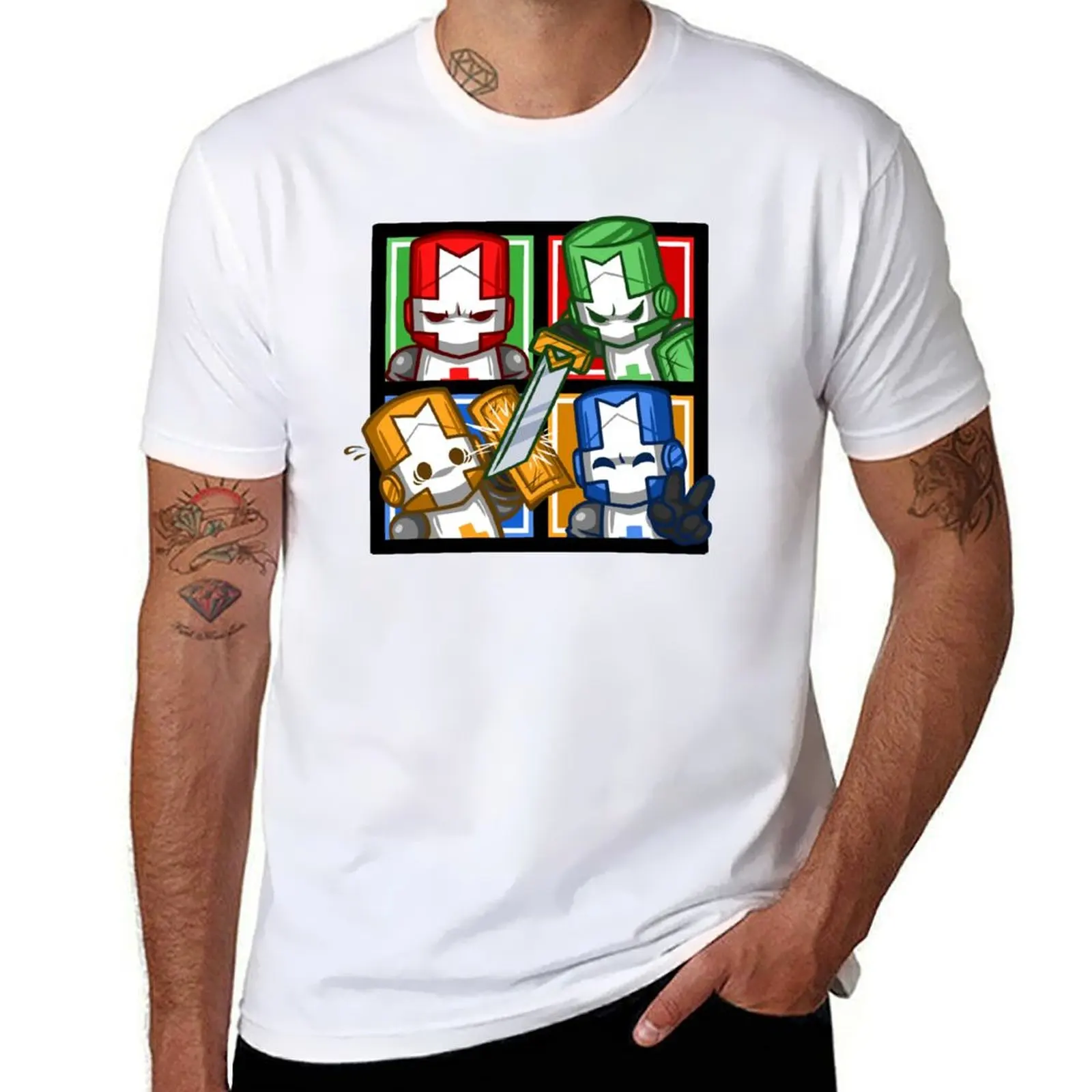 

Castle Crashers Four-Square T-Shirt black cotton t-shirt plain for man package t shirt man luxury T-Shirt