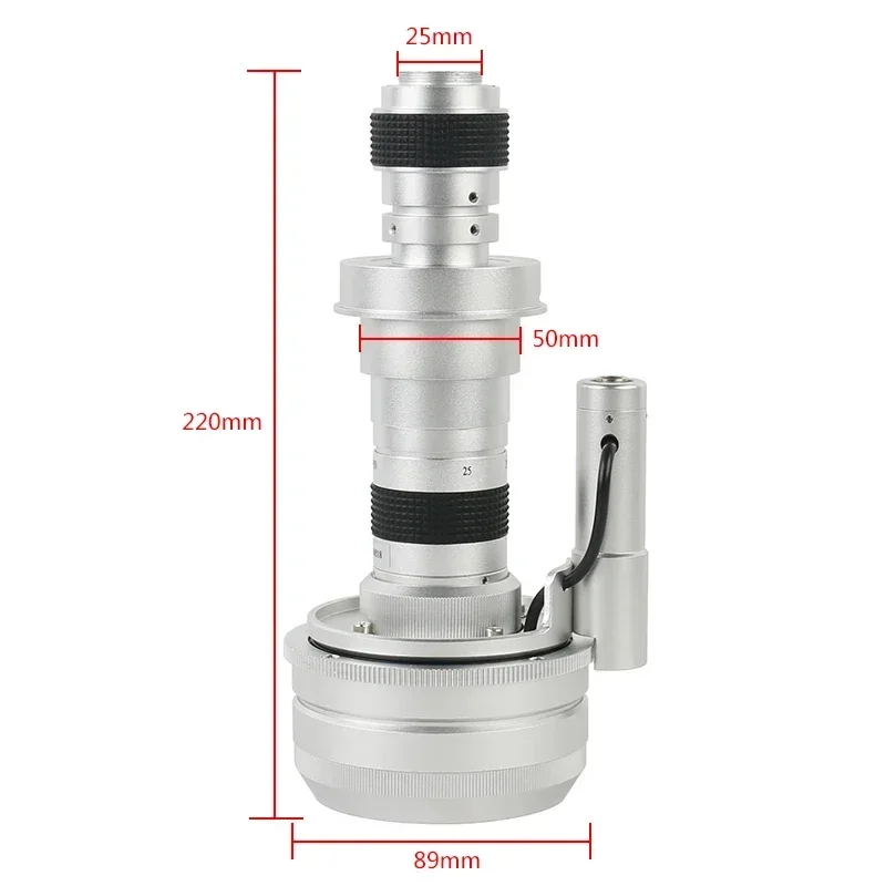 30X-180X C-MOUNT Lens Synchronous Motor Action 3D Stereo for Microscope Digital Camera Three-dimensional Rotation Observation