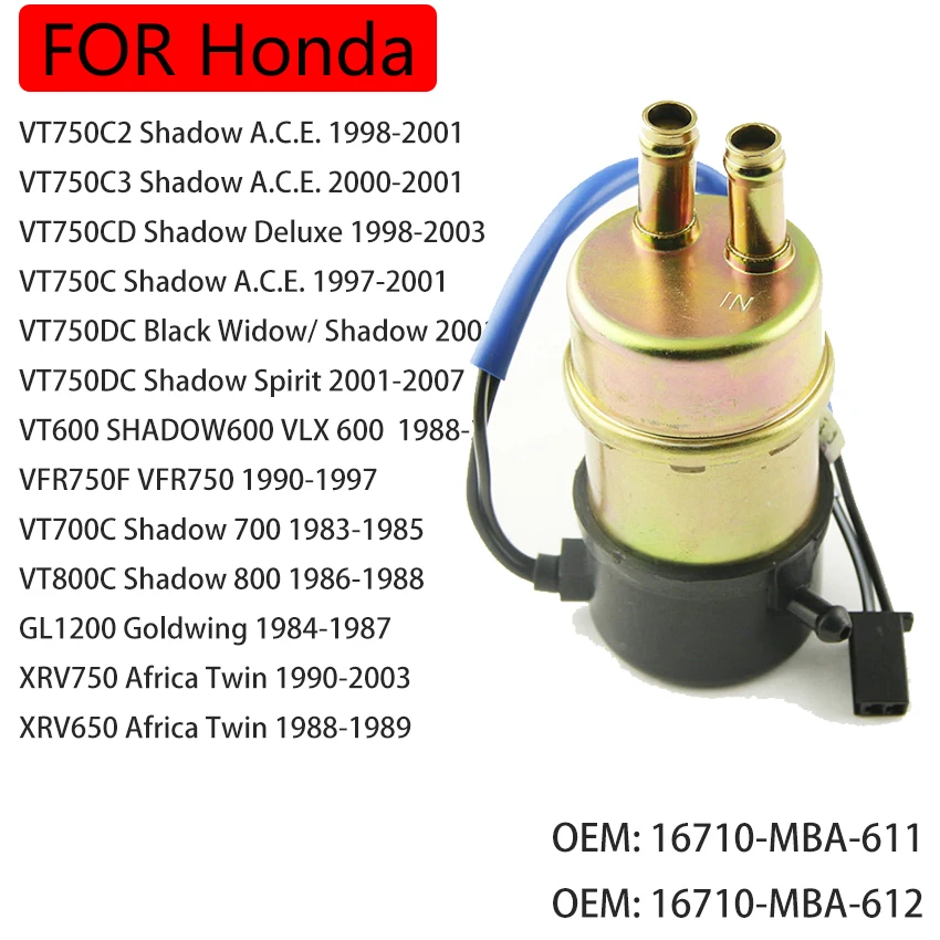 

Motorcycle Fuel Pump For Honda VT750C2 VT750C3 VT750CD VT750DC VT600 VFR750F VT700C VT800C Shadow GL1200 XRV750 XRV650 Africa