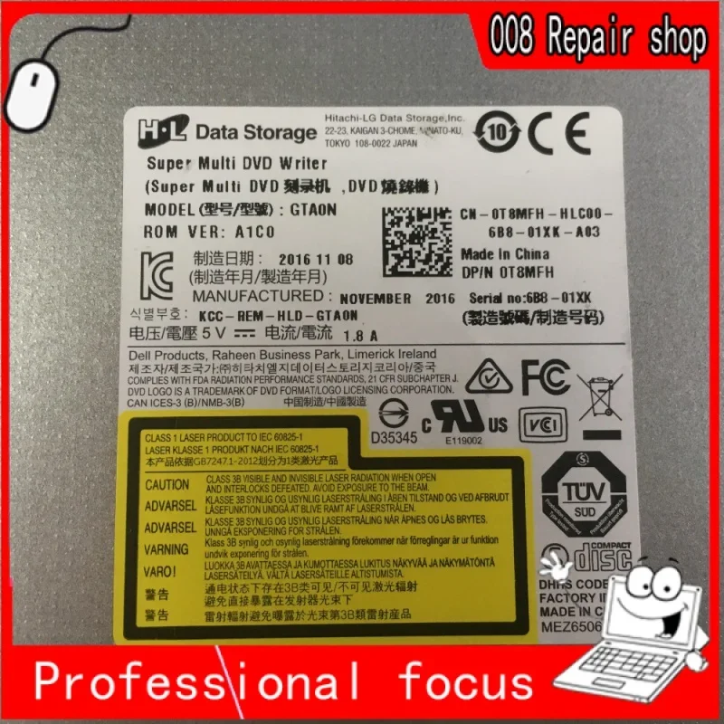 WYORESY O novo driver de gravação de DVD é adequado dedicado para servidor dell R710 R720 R730 R820 R830 R920 R930