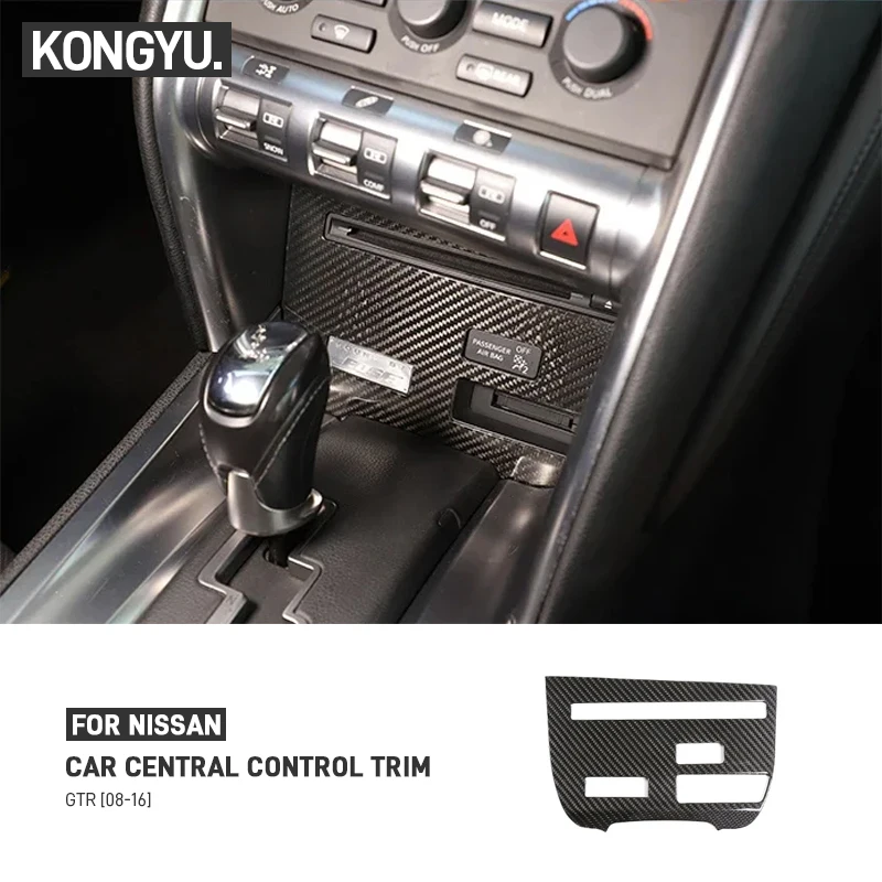 

For Nissan GTR R35 2008-2016 Real Carbon Fiber Car Central Control Multimedia CD Panel Frame Decoration Sticker Trim Accessories
