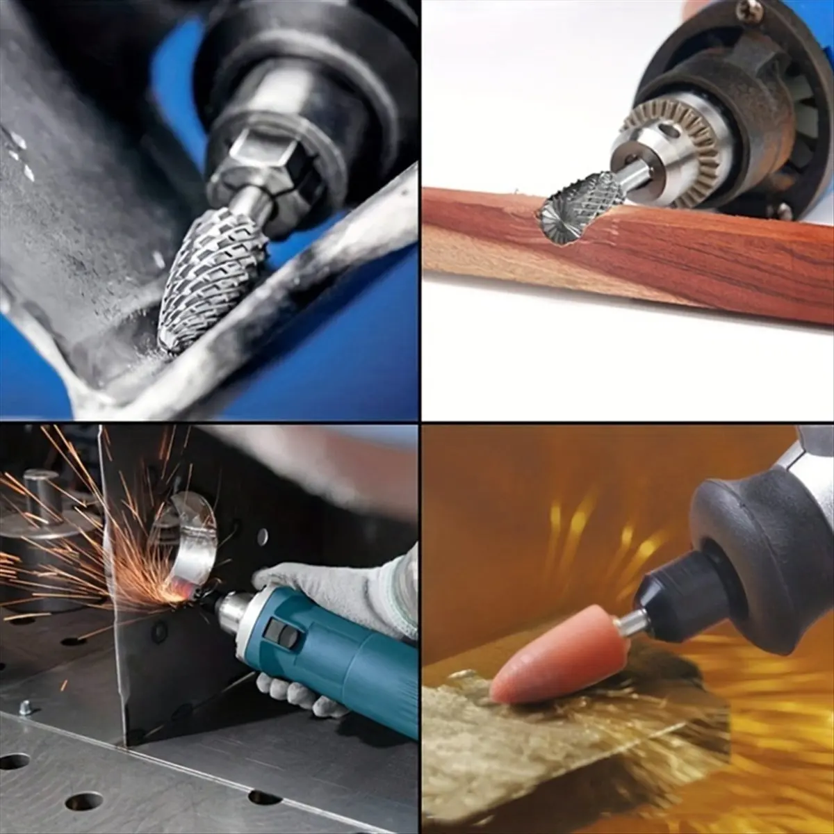 A89X 1/4 Carbide Burr Kit 1/4 Shank Die Grinding Bit Drill Bit for Metal Rotary Tool File Welding Wood Stone Deburring