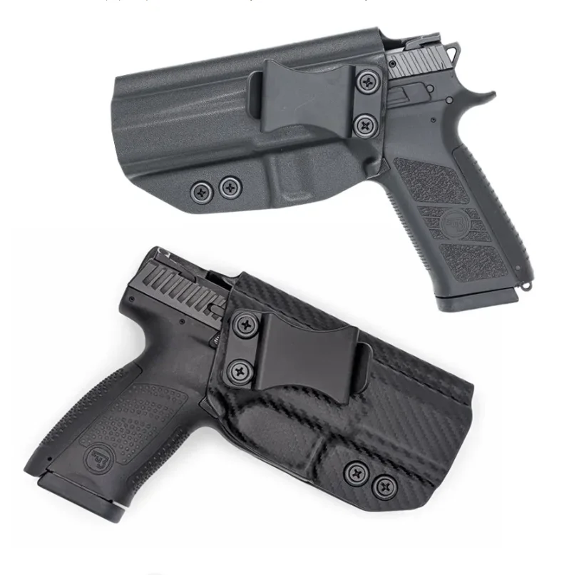 Kydex Carbon fiber IWB Holster For CZ P07 P09 P10 C F SC sub compact Full Size Mag Carrier holders charger port Inside Carry