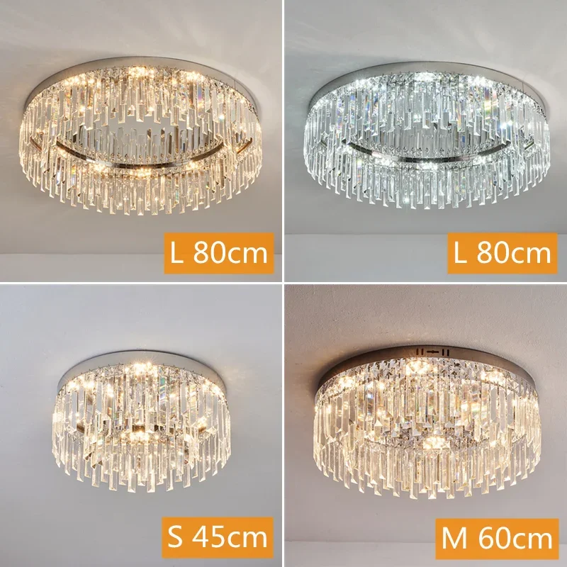 Imagem -05 - Luxo Crystal Led Teto Lâmpada Chrome Chandelier Lighting Fixture Decoração Moderna para Quarto Sala de Estar Casa Hotel 2023