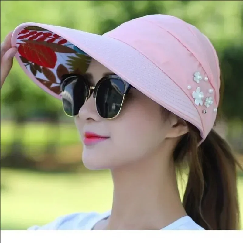 New Outdoor Travel Leisure Versatile Sunscreen Hat Foldable UV Protective Sunscreen Hat Adjustable Size 페도라 여름 모자