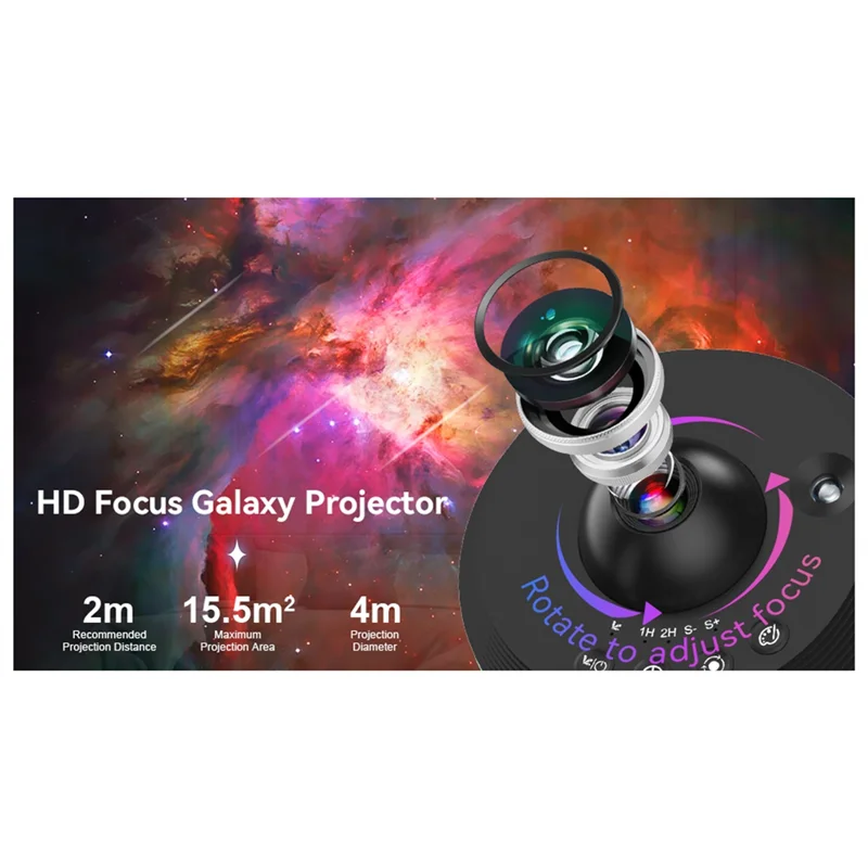 A61Z Deals 4K Ultra HD Universe Galaxy LED Projection Light 13 Pieces Dynamic Galaxy Meteor Bedroom Atmosphere Light Gift Light