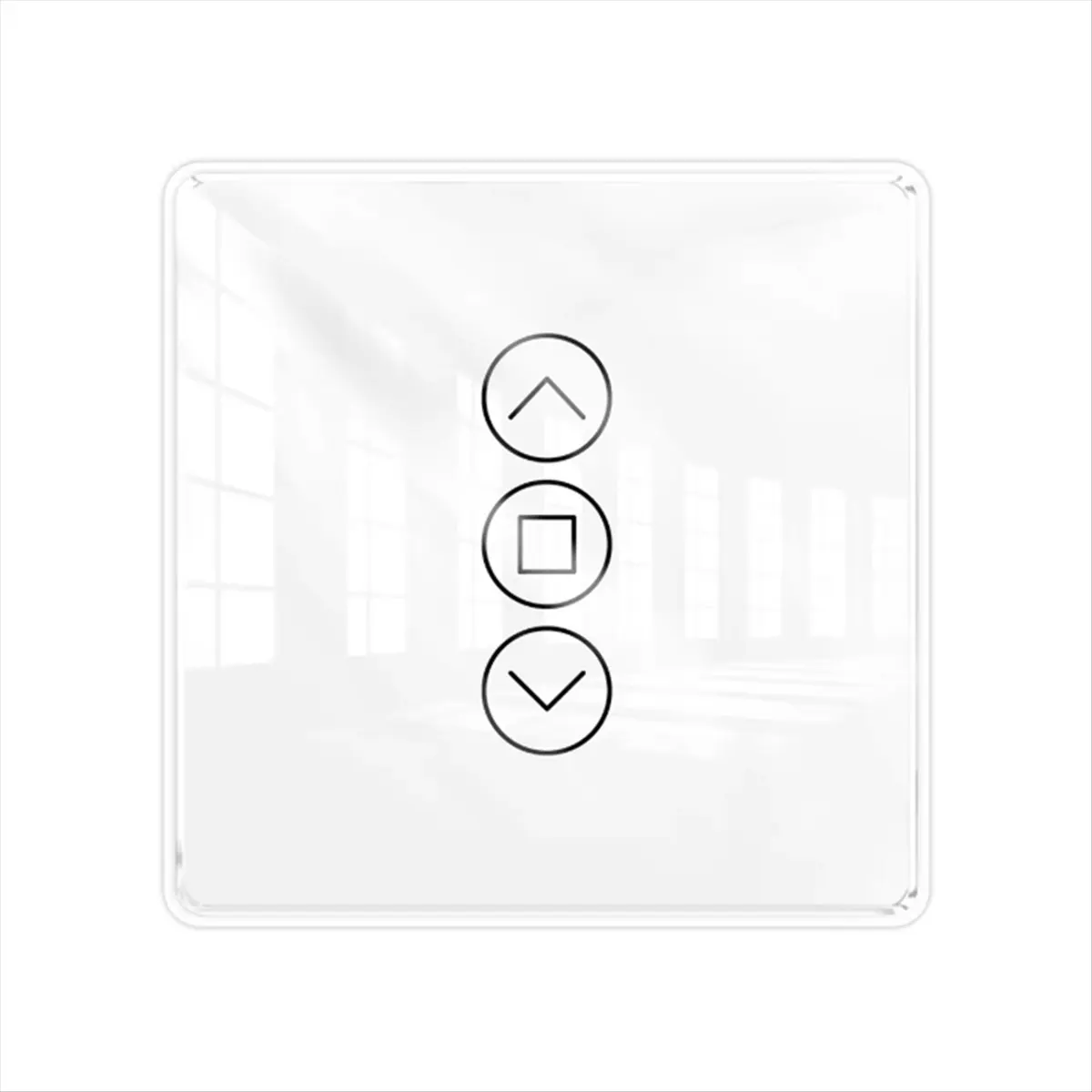 A10I Tuya ZigBee Smart Curtain Switch 2.5D RF433 Arc Glass Touch for Roller Blinds Shutters Switch Smart APP Wireless White