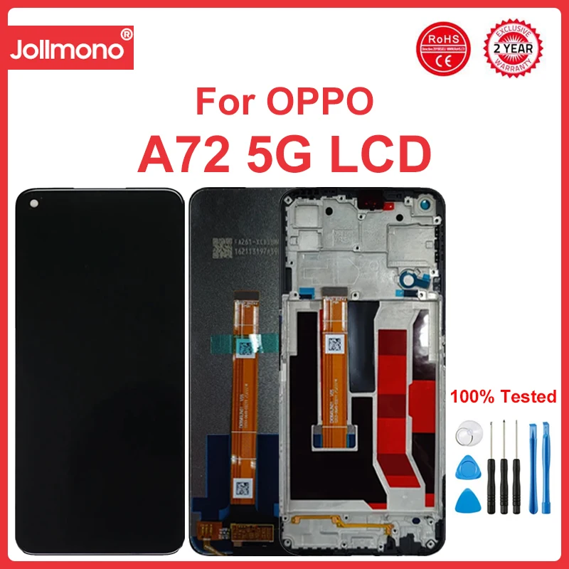 

6.5" For OPPO A72 5G LCD Display With Frame Touch Screen Digitizer Assembly Replacement Parts PDYM20 PDYT20