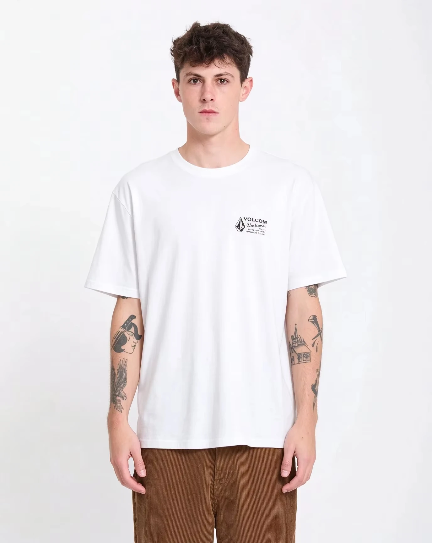 New VOLCOM Family Matching Unisex Streetwear T Shirt Men Women Print Vintage Workwear Graphic Short Sleeve Casual Tees