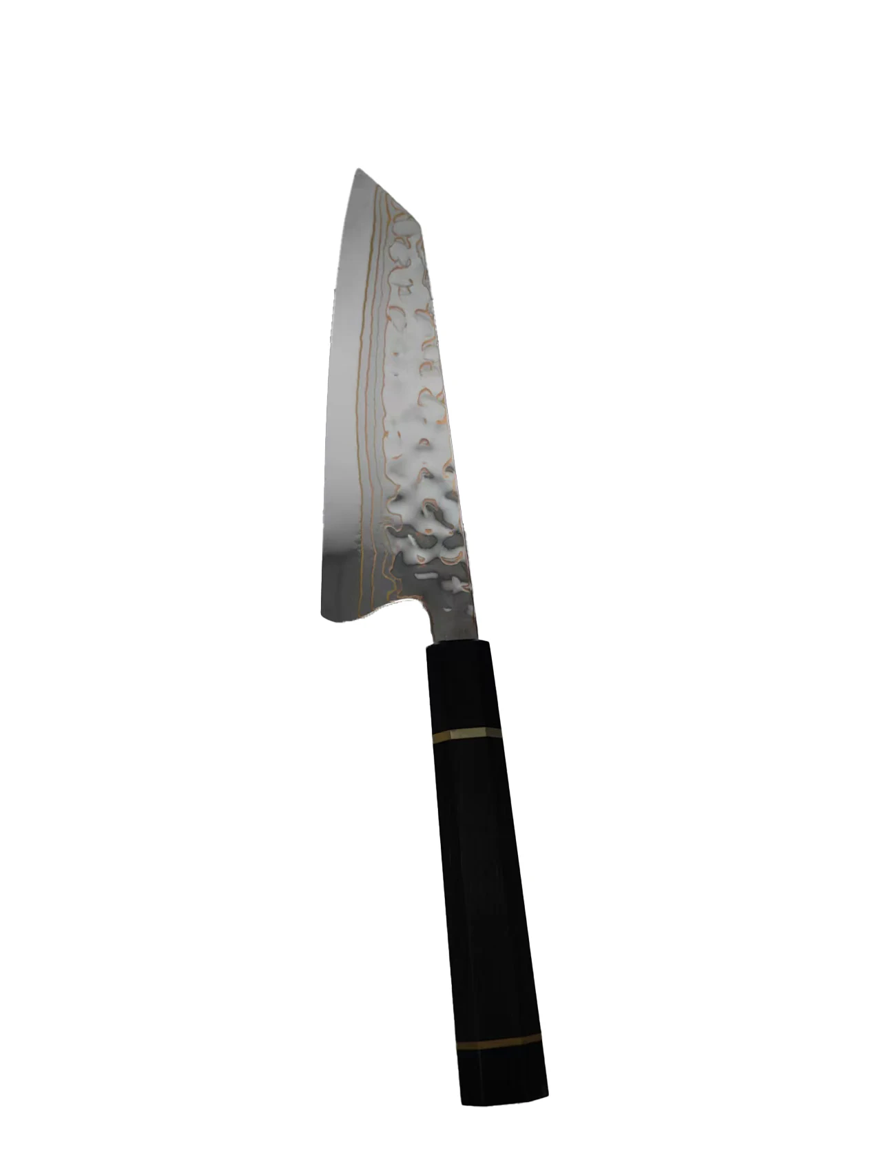 8.3 Inch Kiritsuke Knife Tricolour Copper Damasus Steel Blade Ebony & Ox Horn Handle Cleaver Slicing Handmade Kitchen Knives