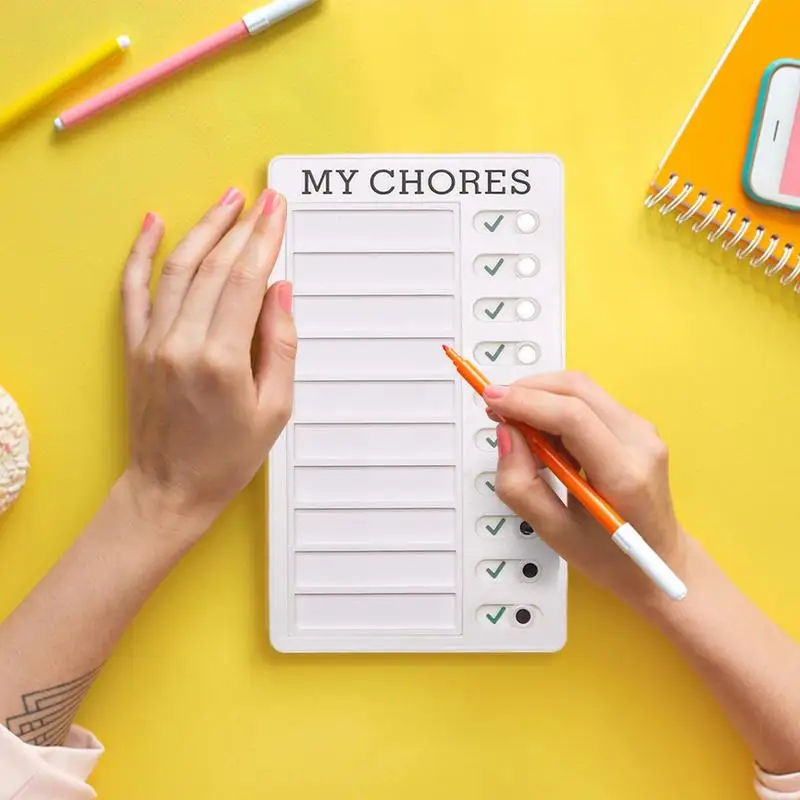 Chore Chart For Kids To Do List Checklist Boards Reusable Chore Chart With Detachable Cardstock To Do List For Teens Planning