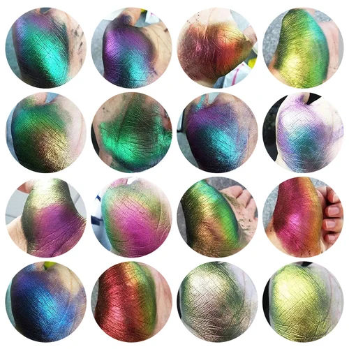 Imagen 2 del producto Pigmentos camaleón de 10g, pintura acrílica en polvo, tinte de recubrimiento para pintura automotriz de coche, decoración, manualidades, suministros de pintura de uñas