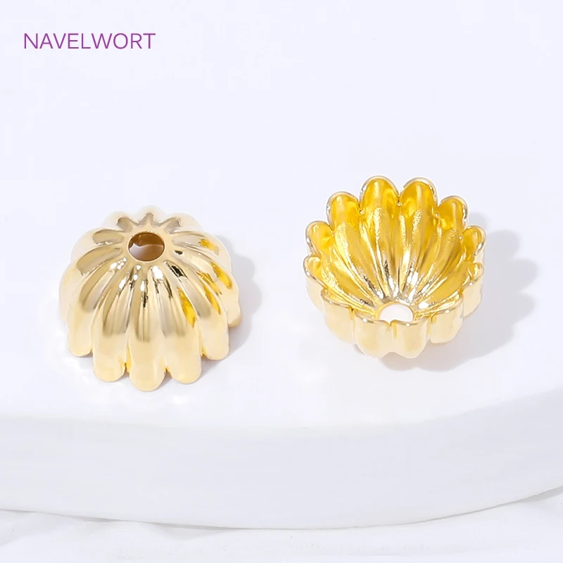 10/20/30Pcs 18K Gold Plated Brass Bead Caps For Jewelry Making,Flower Beads Cap For Bracelet,DIY Necklace Making Accessories
