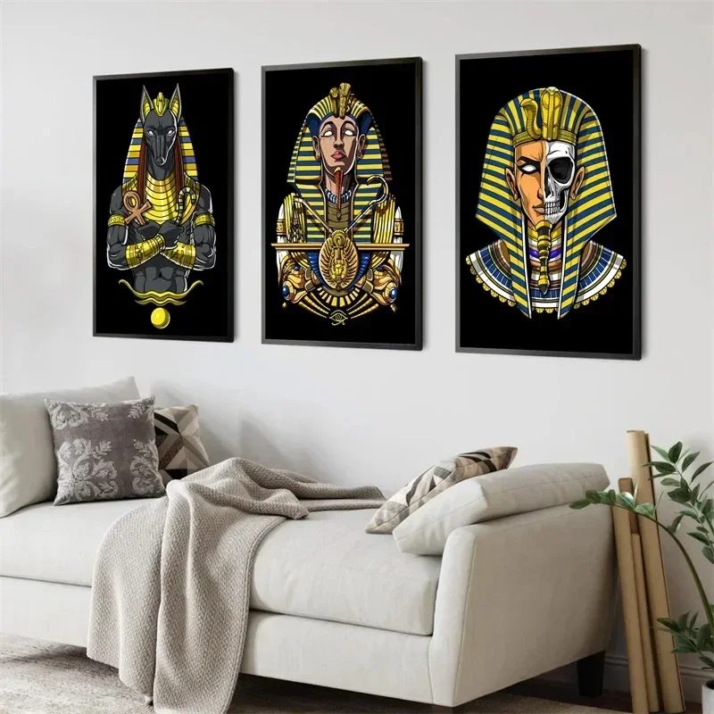 Egyptian Mythology Ancient Egyptian Monsters Pattern Canvas Painting Posters and Prints Wall Art For Living Room Decoration
