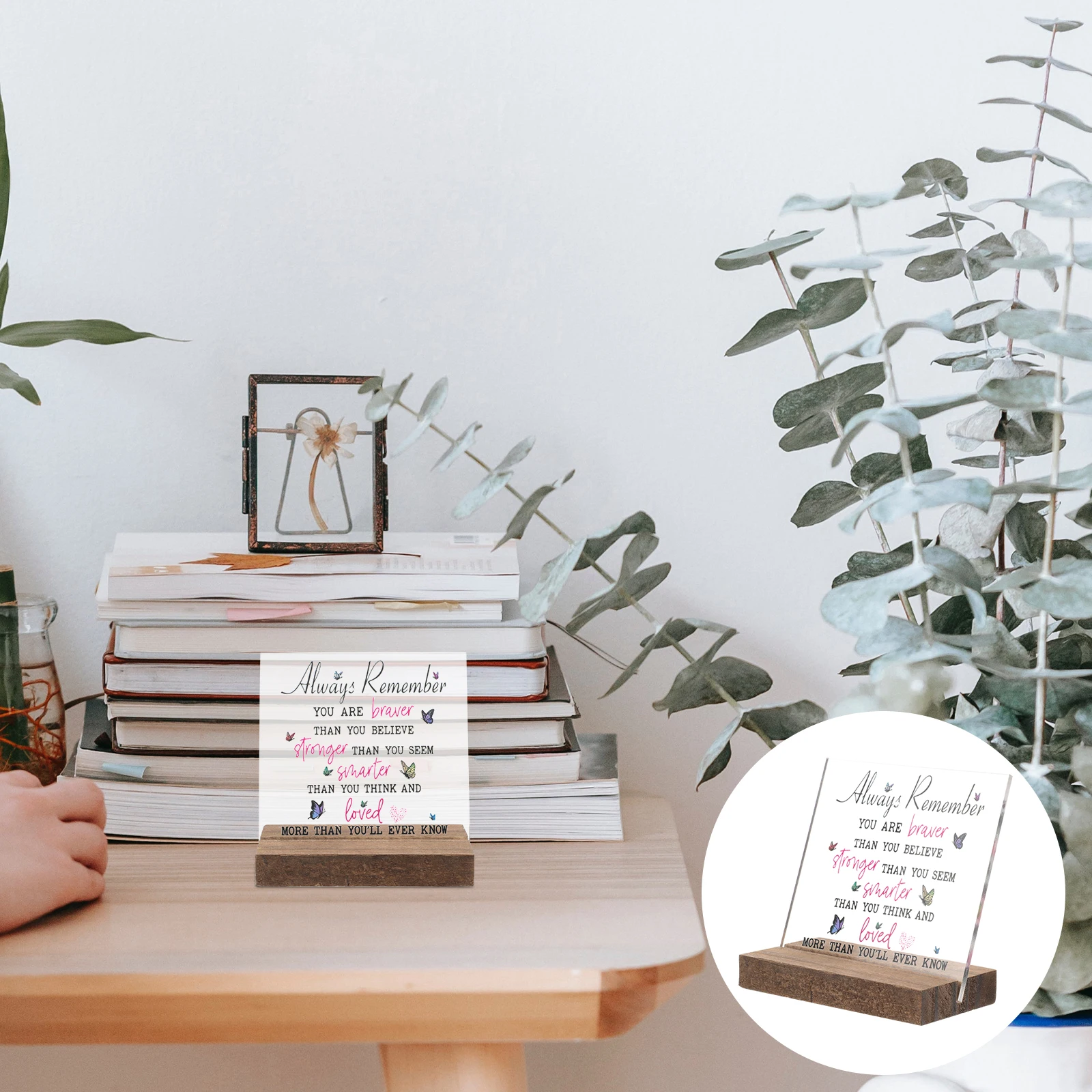 

Inspirational Acrylic Desk Encouragement Plaque Cheer Up Motivational Office Decor For Women Men Lightweight Stand Included