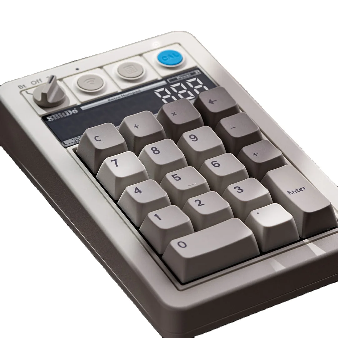 Ondersteuning PC Hot-swappable Snelkoppeling BT/2.4G 8Bitdo 18 Toetsen Retro Mechanische Numpad voor Windows Android Rekenmachine