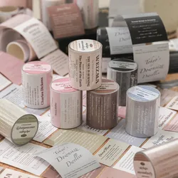 Journamm 50mm*2m English Word Paper Tapes Decor Junk Journal DIY Scrapbooking Supplies Collage Stationery Aesthetics Tapes