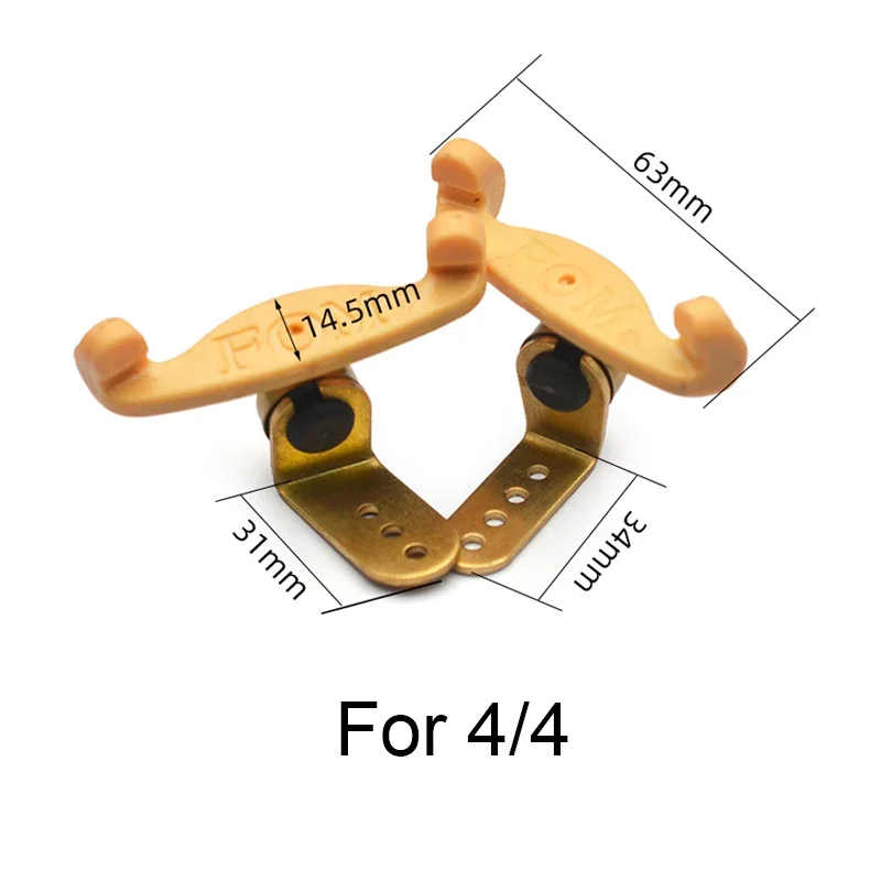 Pair of Brass Shoulder Rest Support and Silica Gel Claws Adjustable Support for Violin Shoulder Rest Accessories 4/4 1/2 1/4
