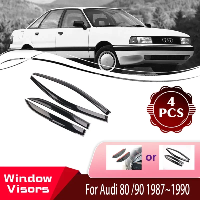 

Car Window Visors For Audi 80 90 B3 89 1987~1990 Car Wind Sun Rain Visor Deflector Weathershields Shelters Auto Accessories Set