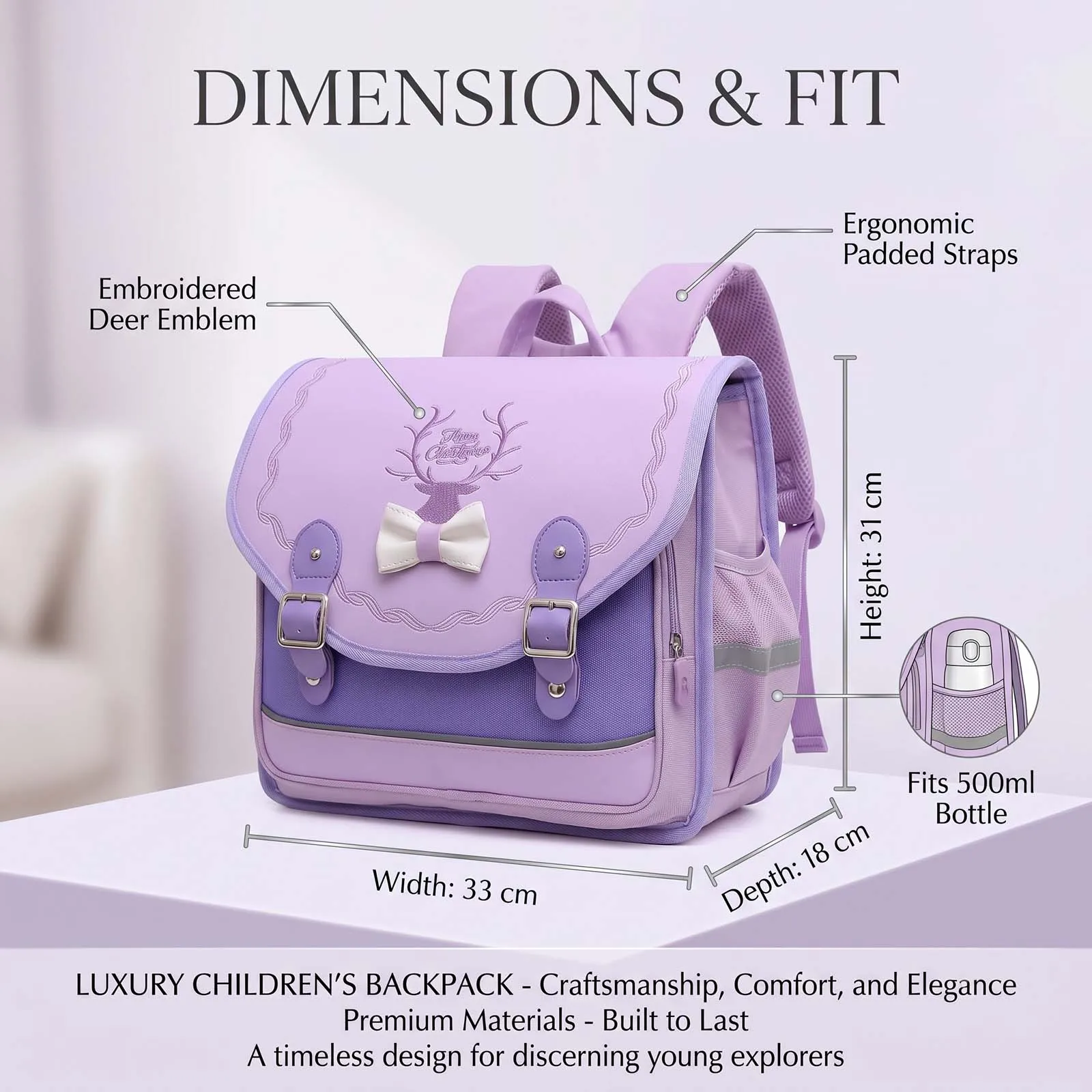 Horizontal Spine-Protecting Backpack for Kids,School Bag for Girls & Boys Kindergarten Preschool,Ergonomic Children Bookbag