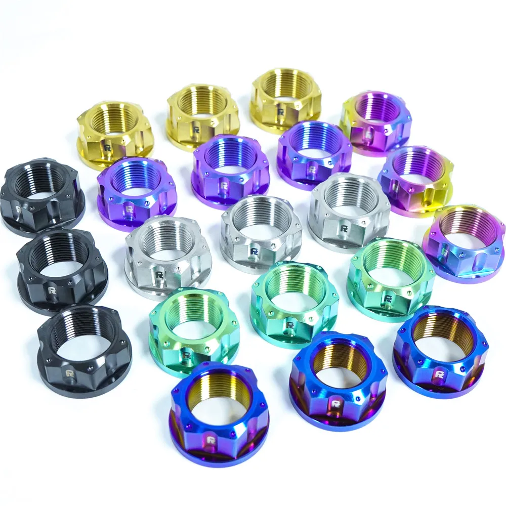 FLAWLESSTI M22 M24 M25X1.5 Skok Gr5 Nakrętka tytanowa Nakrętka wahacza tylnej osi do Yamaha Tmax 560 BMW S1000RR Kawasaki ZX6R GSX-R1000 — zdjęcie 7